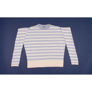 COS Baby Blue Wool Striped Oversize Sweater